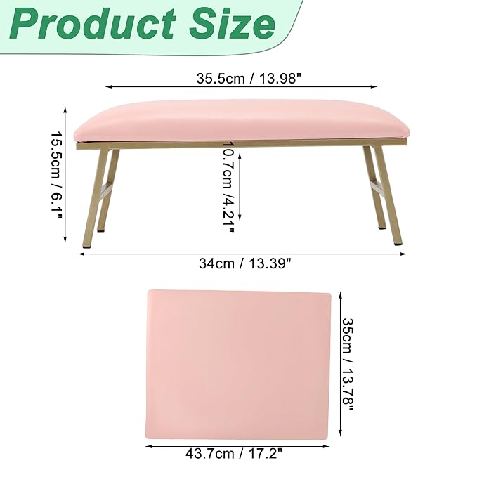 VOCOSTE 1 Set Arm Rest for Nails Tech, Non-Slip Nail Arm Rest, Manicure Hand Rest with Nail Table Mat, Hand Rest for Nails Tech, Nail Hand Rest, Pink