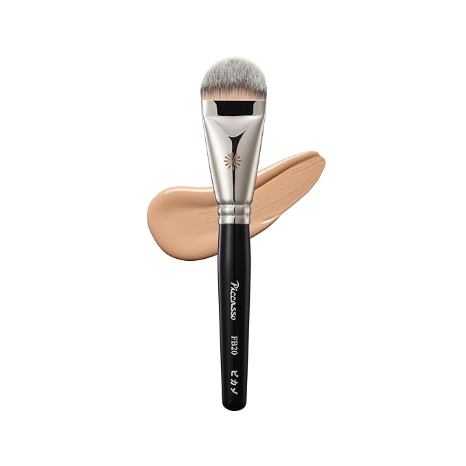 Korean Piccasso Brush FB20 Foundation Brush – Liquid Foundation Tools for Face Makeup, Flat and Soft Bristles for Seamless Application, Perfect for Cream and Liquid Foundation, K-Beauty