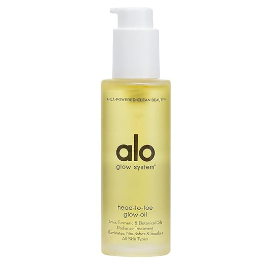 Alo Head-to-Toe Glow Oil | Glow-Boosting Natural Dry Body Oil | Jojoba, Amla, Aloe & Vitamin E | Hydrates & Nourishes Skin | Citrus Scent | 0.7 Oz