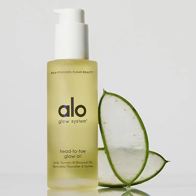 Alo Head-to-Toe Glow Oil | Glow-Boosting Natural Dry Body Oil | Jojoba, Amla, Aloe & Vitamin E | Hydrates & Nourishes Skin | Citrus Scent | 0.7 Oz
