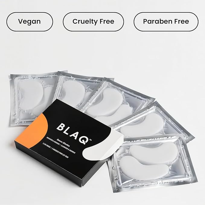 BLAQ Snow Circles Premium Under Eye Hydrating Patches for Dry Skin, Dark Circles and Puffiness. Snow Mushroom, Green Tea, Marine Algae, Vegan and Cruelty-Free, 15-Pack