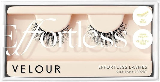 Velour Effortless Lashes - Natural-Looking False Eyelashes - Fluffy & Lightweight No-Trim Lashes – Reusable Fake Lashes All Eye Shapes - Vegan & Cruelty-Free – Lash Glue not Included (For Real Though)