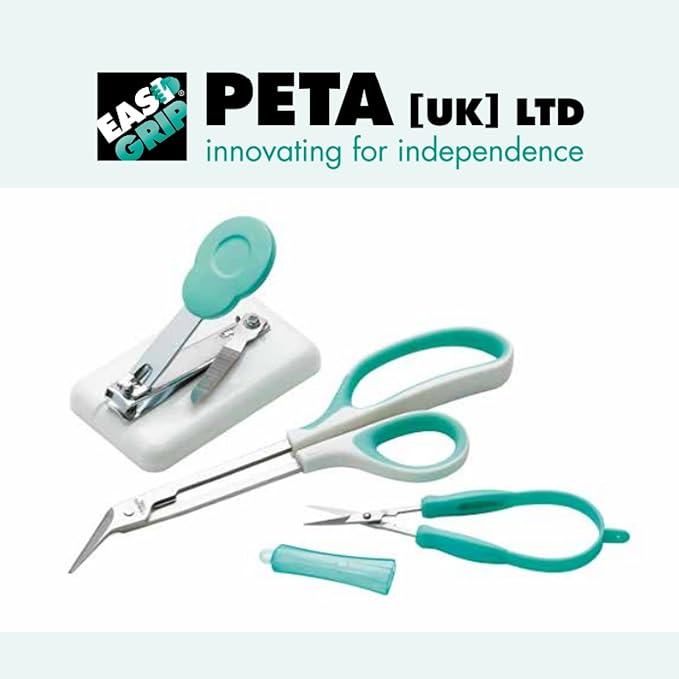 Peta Table Nail Clipper PNC-3 - Mounted and Non-Slip - Plastic Base with Rubber Feet - for Anyone with Poor Hand Control, Weak Hand Strength and Tremors