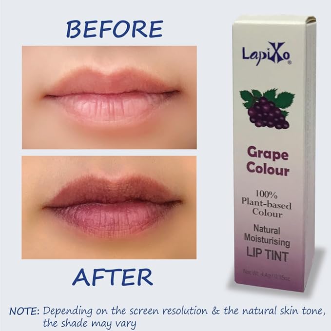 100% Plant-based Color, Unique Natural Moisturizing Lip Tint, 2-in-1 | Non-Toxic, All Food Ingredients, Antioxidant-rich Superfoods, Natural Matte Sheer, Buildable, 4.4g/0.15oz (Grape color)