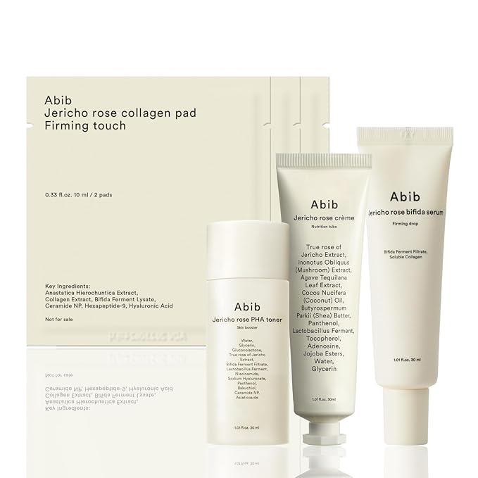 Abib Jericho Trial Kit, Travel Kit | Korean Skincare, Toner Pads, Cream, Serum, Travel Essentials, Gift Set, Beige