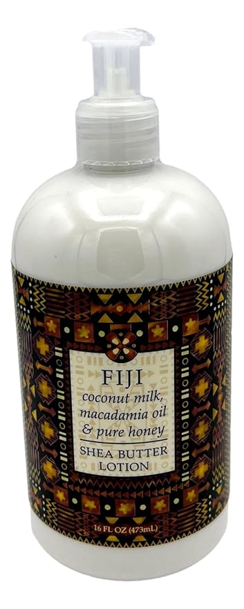 Greenwich Bay Trading Co., Destination Collection- Fiji, Hand Soap and Shea Butter Lotion Set, 16 Ounces Each, clear, white