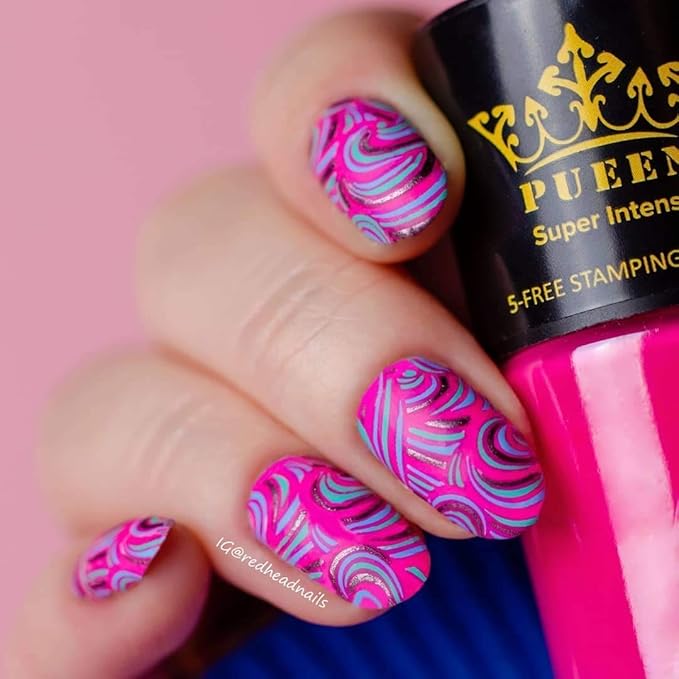 PUEEN Super Intense Nail Polish for Nail Stamping Nail Color Lacquer - Set of 12 Colors -BH000934