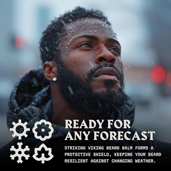 Striking Viking Beard Balm for Men – Light Hold, Unscented, 2 Oz - Leave-in Beard Conditioner with Shea Butter, Tea Tree, Argan & Jojoba Oils - Smooth, Shape & Moisturize Coarse, Dry Facial Hair