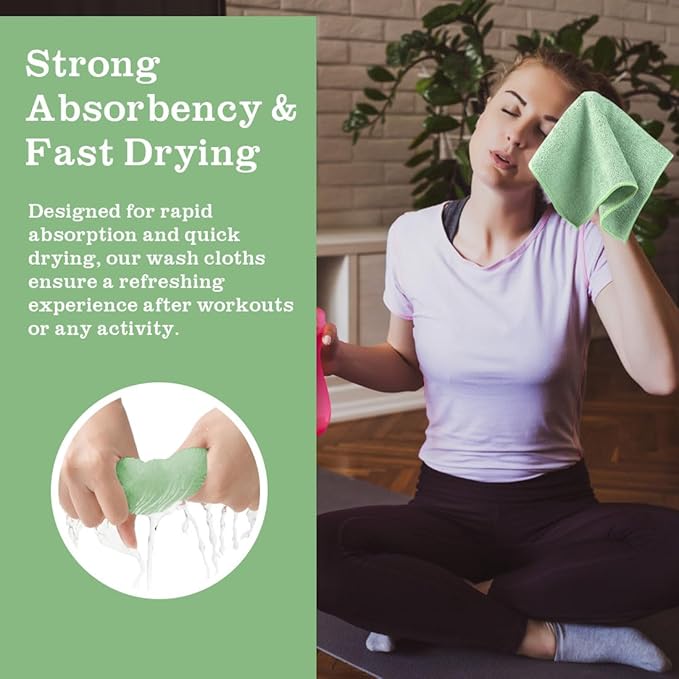 Washcloths Bulk 100 Pack Face Towel (12" x 12"), Highly Soft Wash Cloth and Hand Towels, Fast Drying Multi-Purpose Microfiber Cleansing Cloths for Bathroom, Hotel, Spa, and Salon - Multicolor