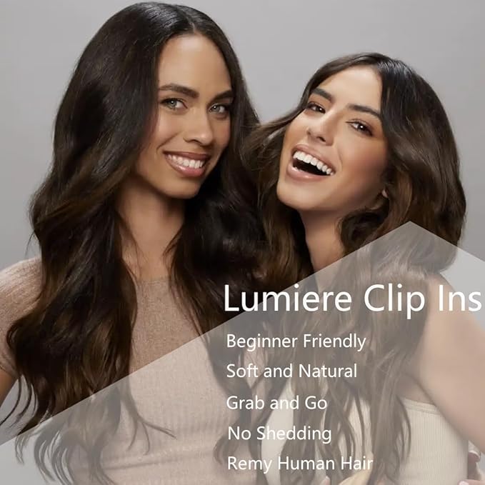 LUMIERE Clip In Hair Extensions Real Human Hair 120g Seamless Body Wave Clip In Extensions Black Women Double Wefts Dark Brown 8 Pcs With 20 Clips #2 24 Inch