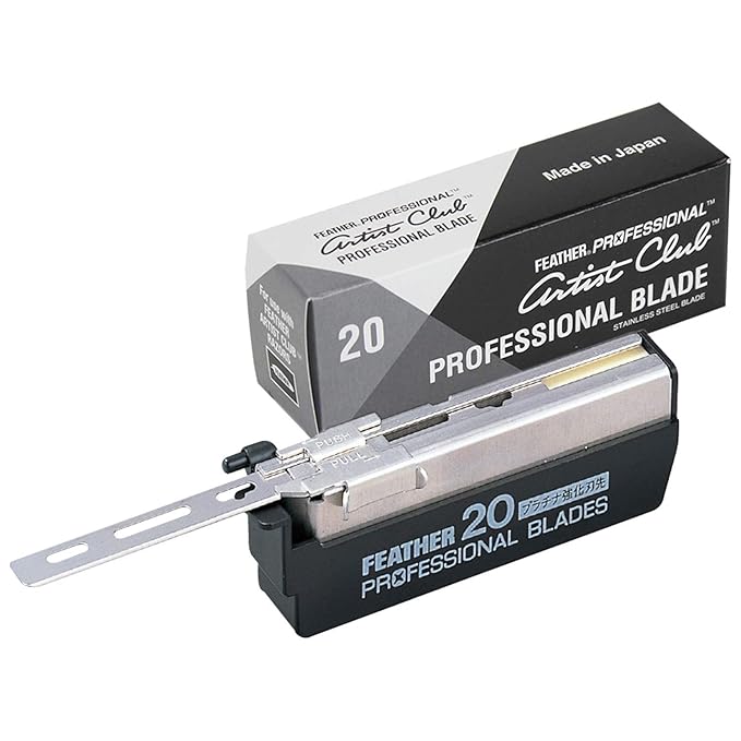 Feather Artist Club Professional Razor Blades - (5 Pack of 20) - Single Straight Edge Razor Blade Refills for Shaving - For Men & Barber