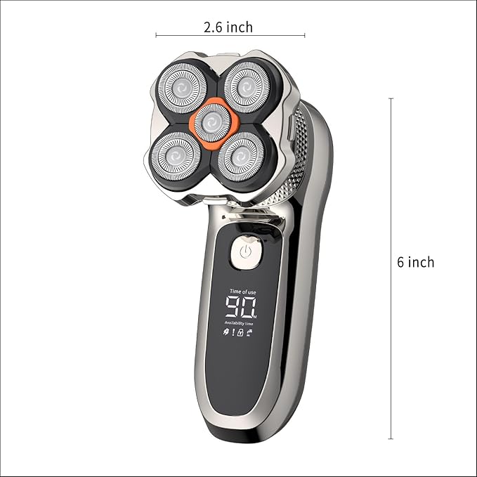 Head Shavers for Bald Men,Electric Razor for Men,IPX6 Waterproof Wet/Dry Bald Head Shaver, Flex Blades for a Close Shave,LED Display Electric Rechargeable Head Shaving Mens Kit with Type-C Charge