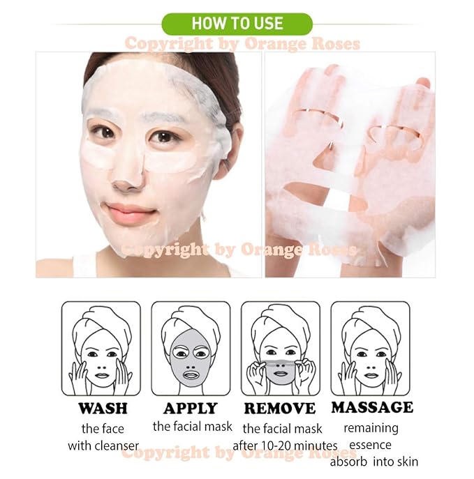 100 Pcs-Combo Ultra Hydraiting Essence Mask (10 types x 10 pcs), Korean Facial Mask Sheet, Skincare Moisturizing