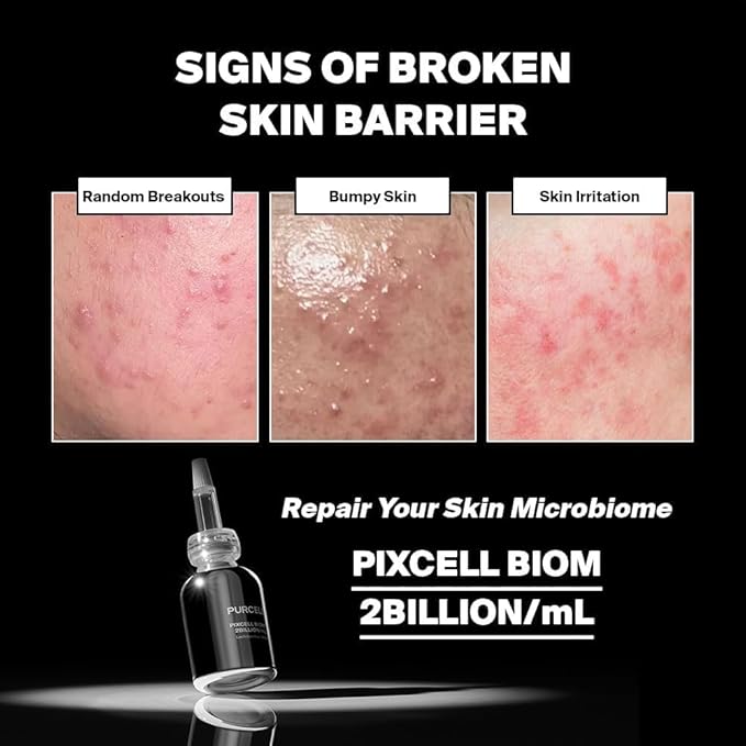 Pixcell Biom 2B/mL - Restores Skin Barrier with Bifida, Lactobacillus Ferment Lysate, Korean Probiotic Drops for acne prone skin and sensitive skin (30ml, 1.01 Fl Oz.)