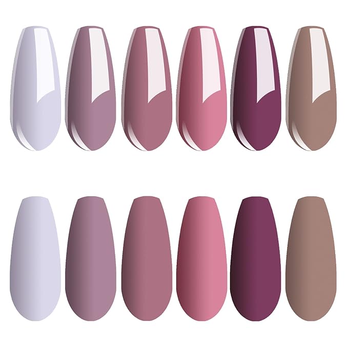 Vishine Gel Nail Polish Starter Kit with 48W SUNOne UV LED Nail Lamp Speed Dryer Manicure Tools 6 Pretty Colors Gel Polish Base and Top Coat #03