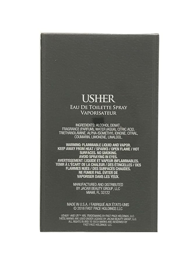 USHER Eau de Toilette Spray for Men, 3.4 Ounce