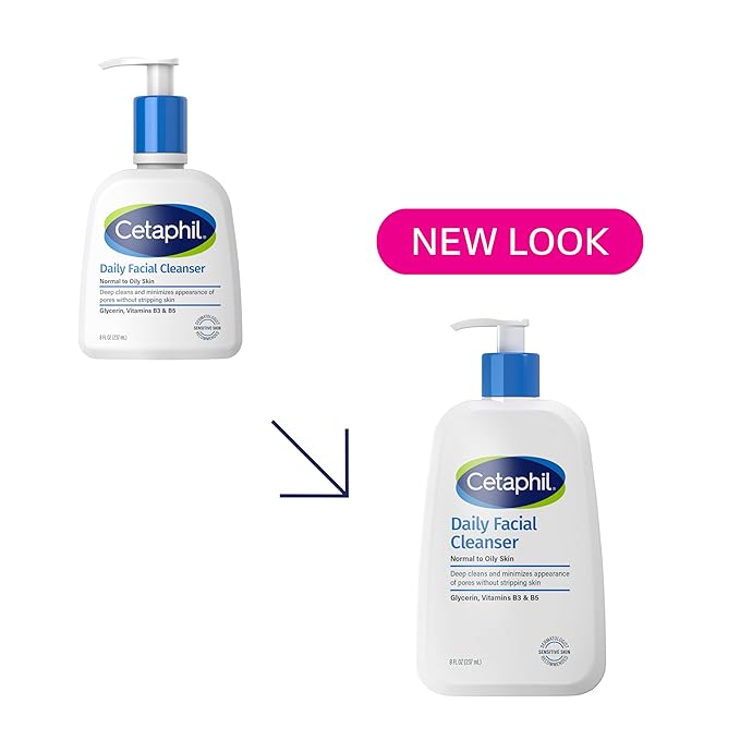 Cetaphil Face Wash, Daily Facial Cleanser for Sensitive, Combination to Oily Skin, 8 oz 3 Pack, Gentle Foaming, Soap Free, Hypoallergenic