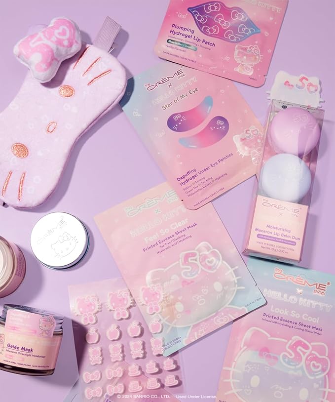 The Crème Shop x Hello Kitty Star Of My Eye - Depuffing Hydrating Hydrogel Under Eye Patches for Puffy Eyes and Dark Circles - 50th Year Anniversary Limited Edition (Pack of 6)