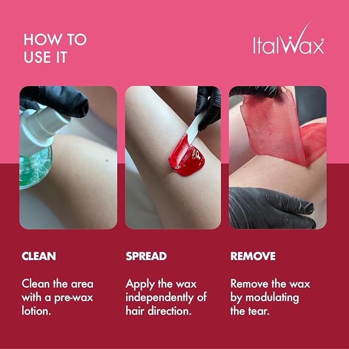 Italwax Rose - 500g / 1.1lb - Hard wax beads for hair removal - Natural formulation ideal for all skin type - Unscented - Recommended for Bikini Area and Armpits