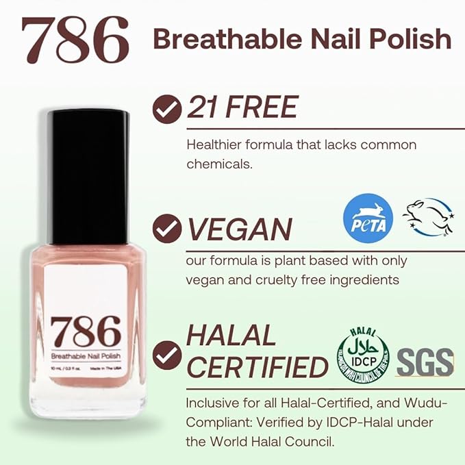 786 Cosmetics Golden Hour 4-Piece Breathable Nail Polish Set - Vegan, Cruelty-Free, Fast-Drying