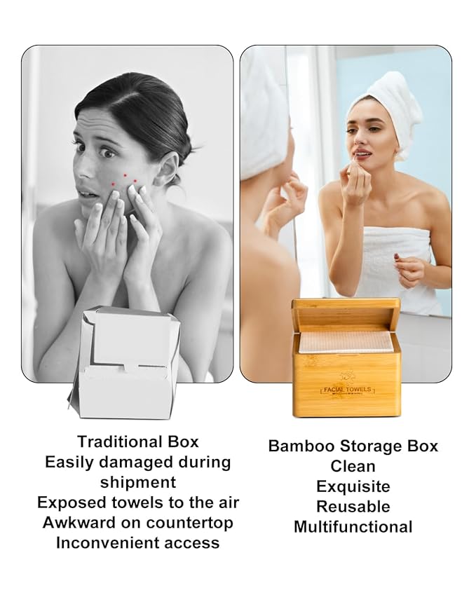 Clean Facial Towels,1 Box with 120 Ct Disposable Face Towels - Premium Facial Cleansing Cloths & Towelettes, Perfect for Skincare Routine - Biodegradable, Travel-friendly, and Eco-friendly