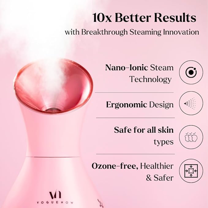 Facial Steamer Spa Kit with Complimentary 6 Skin Care Tools | Face Steamer for Facial Deep Cleaning with Towel Warmer & Humidifier Mode| Self Care Spa Gifts for Women, Mothers Day Gifts for Mom