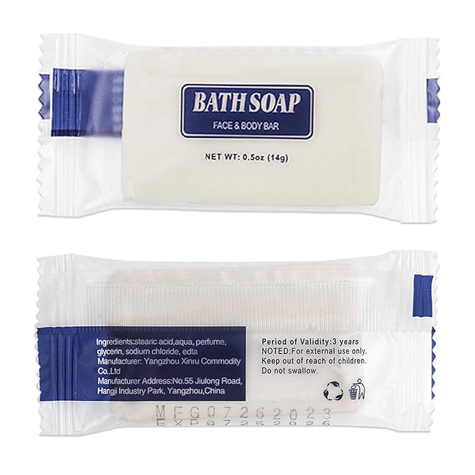 Bulk Bar Soap, 120 Pack Mini Soap Bars Bulk Individually Wrapped, 0.5 oz Travel Soap Small Hotel Soaps Travel Size Toiletries for Hotel Bathroom