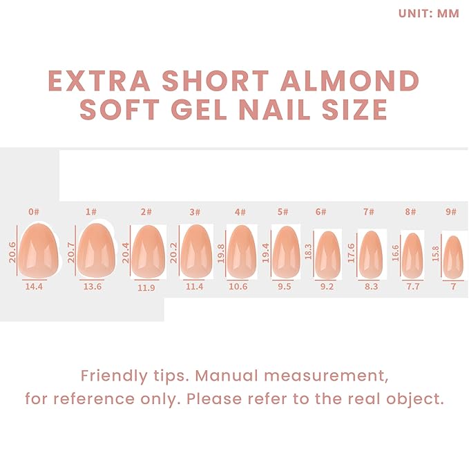 Allkem Soft Gel Nail Tips - Medium Long Square Nail Extensions Kit - 12 Sizes Long Full Cover Nails - Nude (504 Pieces)