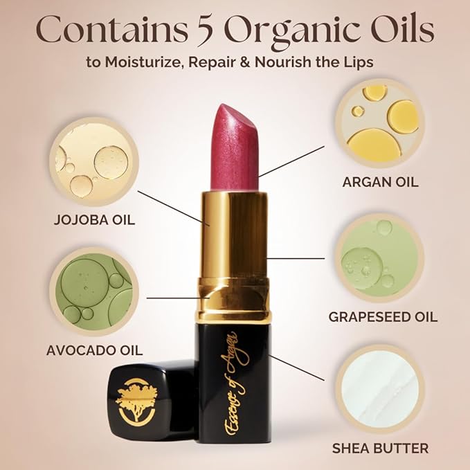 ๐๐๐๐ฒ๐ป๐ฐ๐ฒ ๐ผ๐ณ ๐๐ฟ๐ด๐ฎ๐ป Deep Moisturizing Pink Lipstick, Long Lasting Lipstick & Lip Care with Pure Organic Argan Oil, Shea Butter, Jojoba Oil & Aloe Vera Hydrating Lipstick, Precious Pink