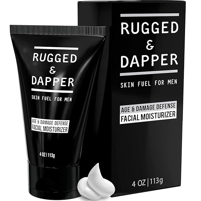 RUGGED & DAPPER - Age Defense Face Moisturizer for Men | 4oz | Hydrating Mens Face Lotion | Unscented + Anti- Aging Formula for Clear Skin | Natural Ingredients | Made in USA