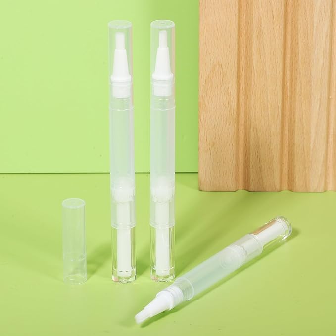 Beaupretty 40pcs 3ml Cuticle Oil Pen with Stickers Refillable Empty Twisting Pens Sample Lip Gloss Pens With Brush Tip for Traval