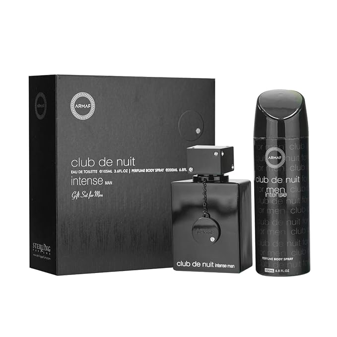 Armaf Club De Nuit Intense 2-Piece Set for Men, (3.6 Oz Eau de Toilette Spray + 6.8 Oz Body Spray)