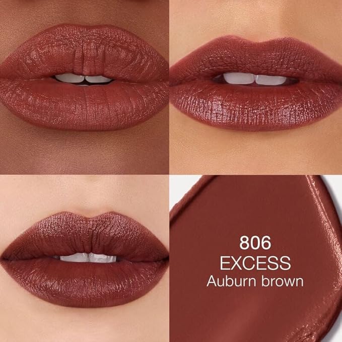 NARS Lipstick, Excess 806 (auburn brown), Long-lasting, High-end Finish, Stick, Satin, Full Coverage, Lipstick