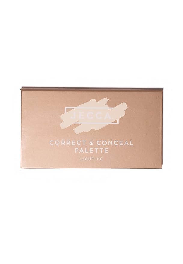 Jecca Blac Correct and Conceal Medium Coverage Palette, Lightweight Long Lasting Formula, Medium To Full Coverage, Gender Neutral and LGBTIQA+ Inclusive Make Up, Light 1.0, 0.42 oz