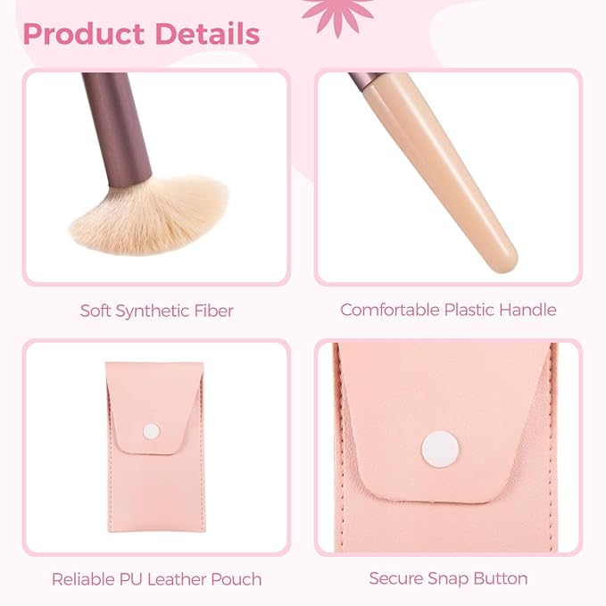 12 Sets Travel Makeup Brushes, Makeup Brush Bag with 8 Brushes, Bridesmaid Present, Synthetic Fiber Makeup Brush, Foundation Blush Shadow Brush Set, Portable Makeup Brush Set for Weddings Parties