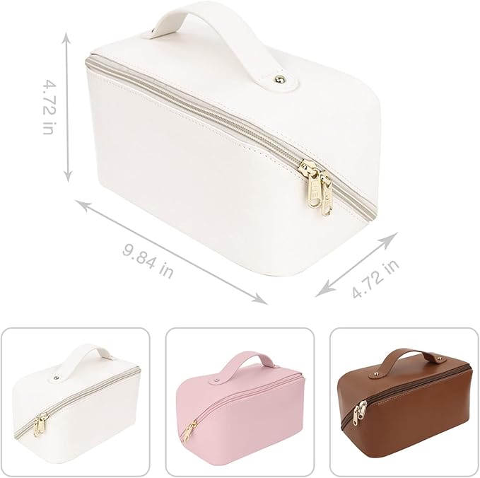Travel Cosmetic Bag - Multifunctional Makeup Bag for Easy Access, Waterproof, Large-capacity, with Handle and Divider