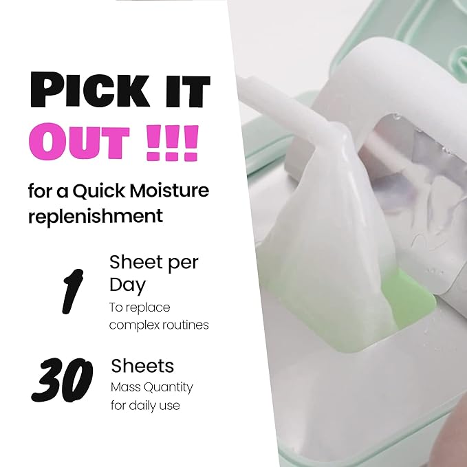 DEWYTREE Pick and Quick Moisture Full Mask 30 Sheets | Korean Collagen Face Mask Skincare Sheets | Hydrating Face Masks w/Ceramide | Intensely Moisturizing Face Masks Beauty Sheet Set