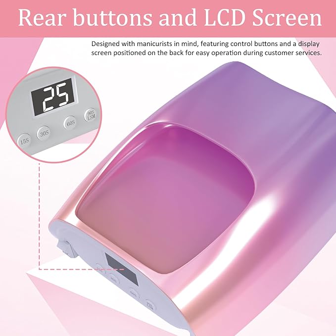 126W Cordless Rechargeable UV LED Nail Lamp,Professional UV Light for Gel Nails Gel Curing Lamp with 4 Timer Setting Auto Sensor, LED Nail Dryer for Fingernail and Toenail Home Salon