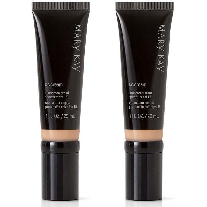 2 PCS MARY KAY CC CREAM SUNSCREEN BROAD SPECTRUM SPF 15 1 FL. OZ.MEDIUM TO DEEP