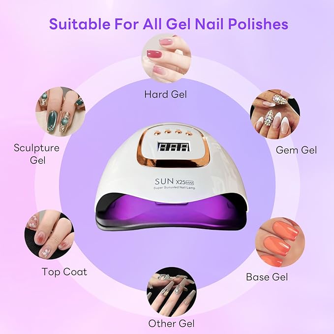 380W UV LED Nail Lamp, Professional Nail Dryer Gel Polish Light with 81 Beads, UV Nail Light With 4 Timer Settings, Nail Polish Curing Gel LED Dryer With Automatic Sensor