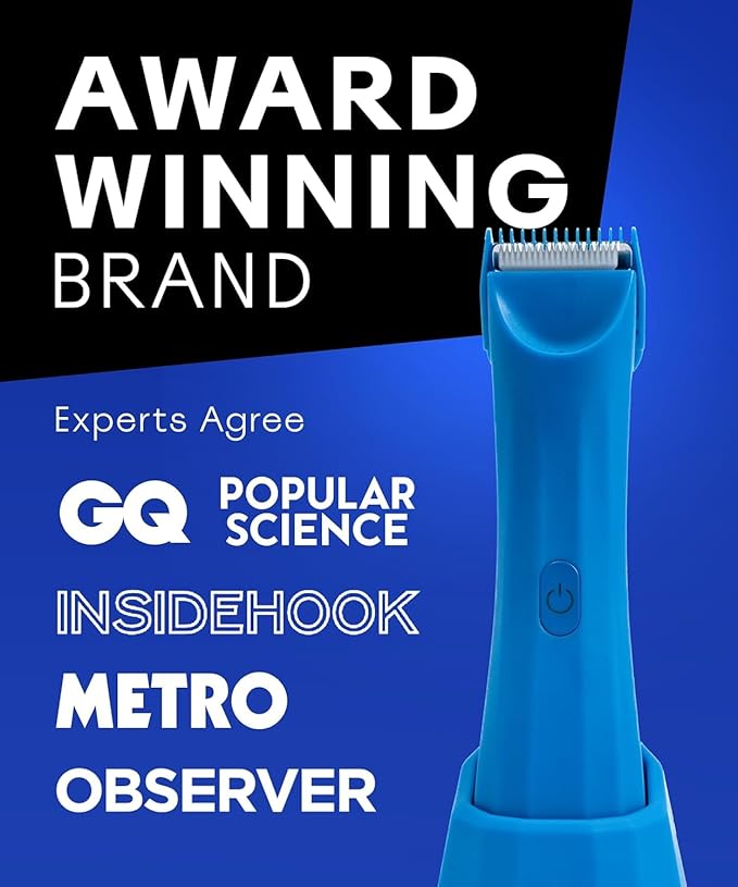 BALLS V3 The Archibald - Body & Pubic Hair Trimmer for Men - No Cuts, Sacksafe Guard, 100% Waterproof, Cordless - Wet/Dry with Replaceable Ceramic Blades Archibald Trimmer