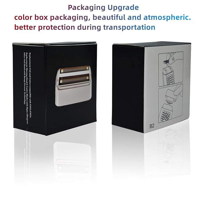 2 Pack Shaver Replacement Foil and Cutters Compatible with BaBylissPRO Double FXFS2 Metal Shaver foil Replacement,Rose Gold