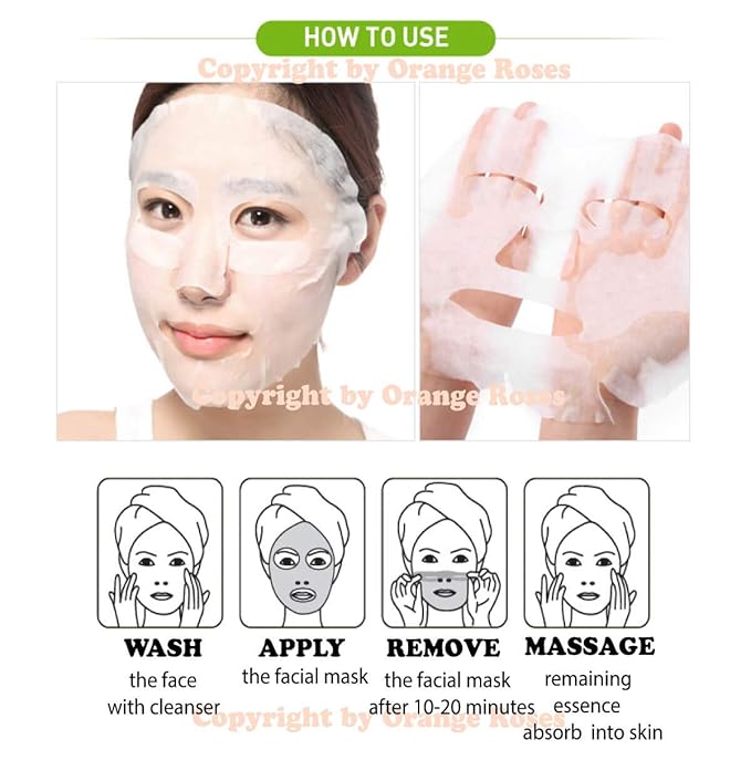 Entel 100 Pcs Combo-Pack, Premium Korean Facial Mask Sheet (10 Types x 10 pcs), Five Chemical Free ; No-Paraben, No-Silicon, No-Mineral Oil, No-Artificial Colors and No-Ethanol