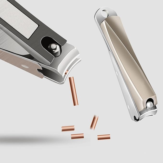 Nail Clippers Toenail Clippers, Hysotok Nail Clippers Set 3-Pcs, Ultra Sharp Stainless Steel Toe Nail Clippers for Thick Nails, Nail Clippers for Men Women, Nail File for Nail Care (Silvery)