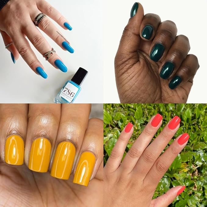 786 Cosmetics 4 Pieces Set: (Coastal Dreams) Breathable, Vegan, Cruelty-Free, Halal, Fast-Drying Nail Polish