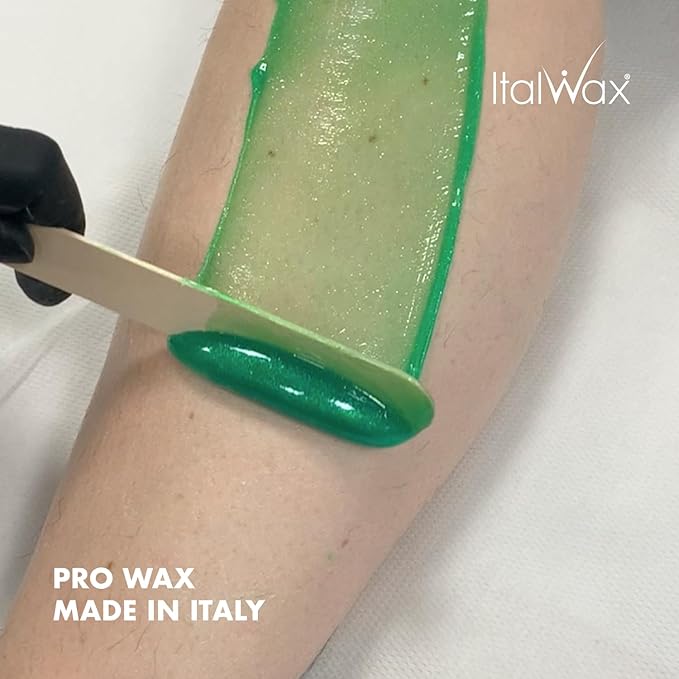 Italwax Top Line Emerald - 750g / 1.65lb - Hard wax beads for hair removal - Scent free - Synthetic formulation ideal for sensitive skins - Recommended for the Bikini Area and Armpits