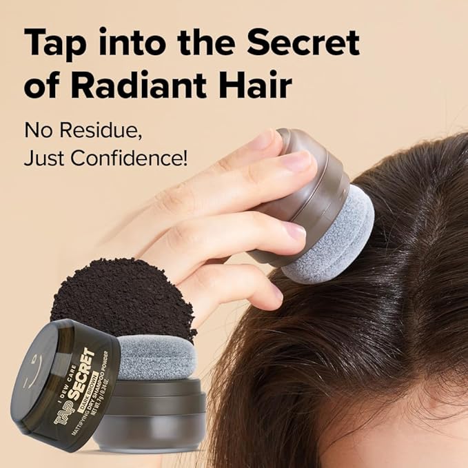 I DEW CARE Biotin Clarifying Dry Shampoo - Tap Secret Dark Brown Refill | Strengthening & Volumizing, Powder Type, Refillable, Travel size, Non-aerosol, Brunette, Mother's Day, 0.24 Oz