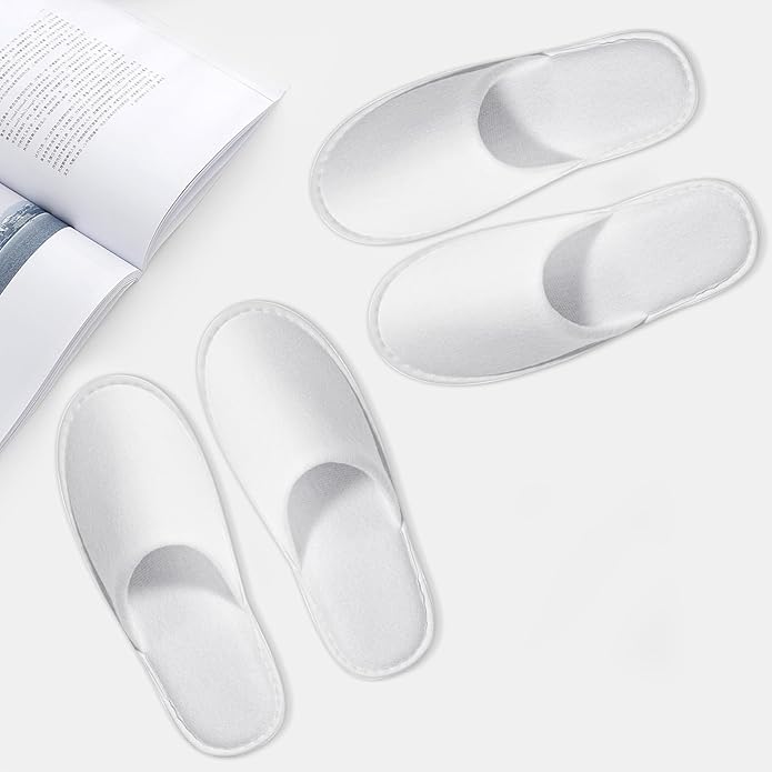 30Pairs disposable slipper disposable slippers for guests hotel slippers spa slippers Pack for Hotel, Spa, Travel, Shoeless Home, White Closed Toe (US Men Size 10, Women 11)