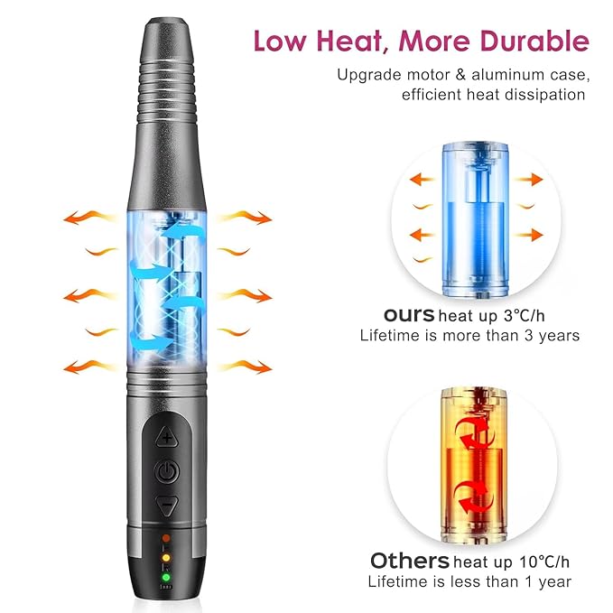 COSLUS Cordless Nail Drill Electric File: Professional for Acrylic Gel Dip Powder Nails Portable Nail Drill Machine Kit for Manicure Pedicure Nail Set with Everything Rechargeable Lightweight