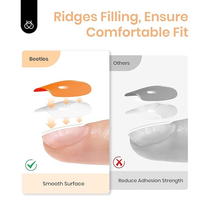 Beetles Nail Glue Gel 2Pcs*20g Tipex Solid Nail Glue Gel, Soft Nail Tips Gel Super Strong for Acrylic Nails Extension Fake Nails